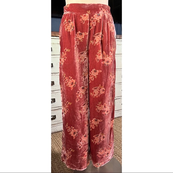 Anthropologie Hutch Burnout Velvet Rose Pants S